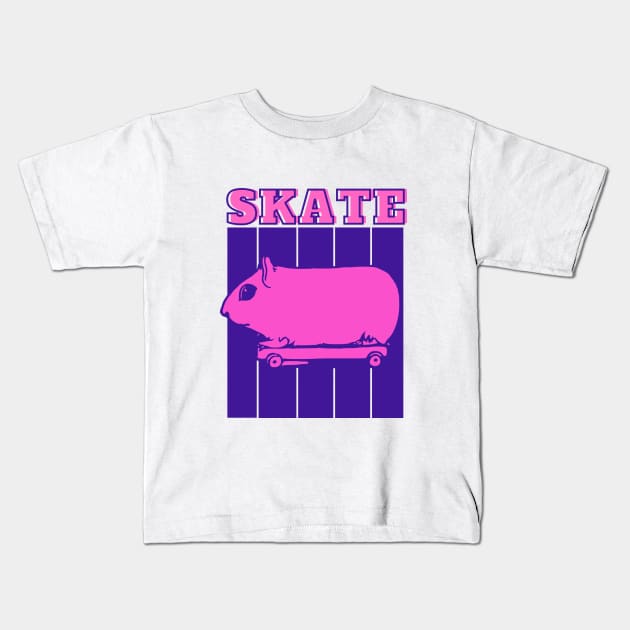 SKATE Guinea Pig Kids T-Shirt by RaisedbyHamsters